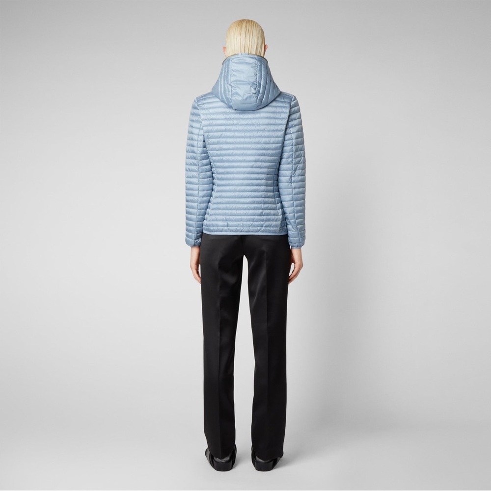 Like new Save the Duck Alexis lightweight puffer jacket in silver blue - Picture 7 of 16